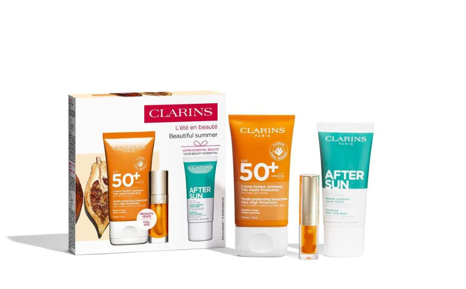 COFFRET - CLARINS - CREME SOLAIRE SPF50+ + LIP COMFORT OIL 01