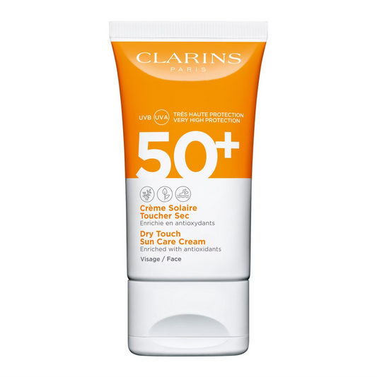 CLARINS SOLAIRES - CRÈME SOLAIRE TOUCHER SEC VISAGE UVA/UVB 50+