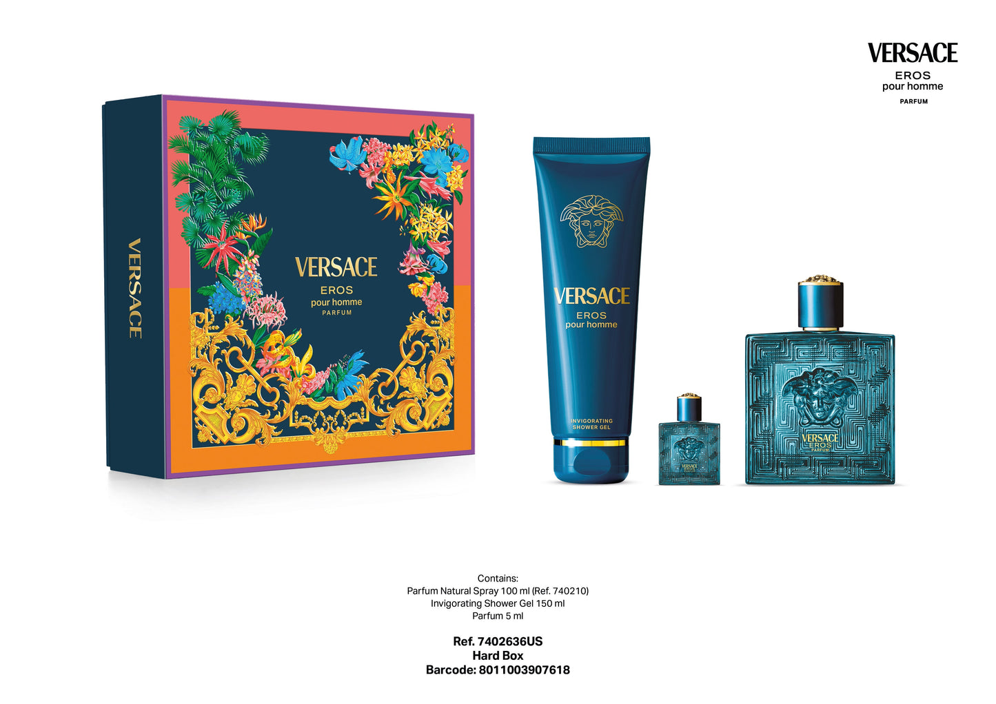 COFFRET - VERSACE - EROS PARFUM  parfum 100 ml